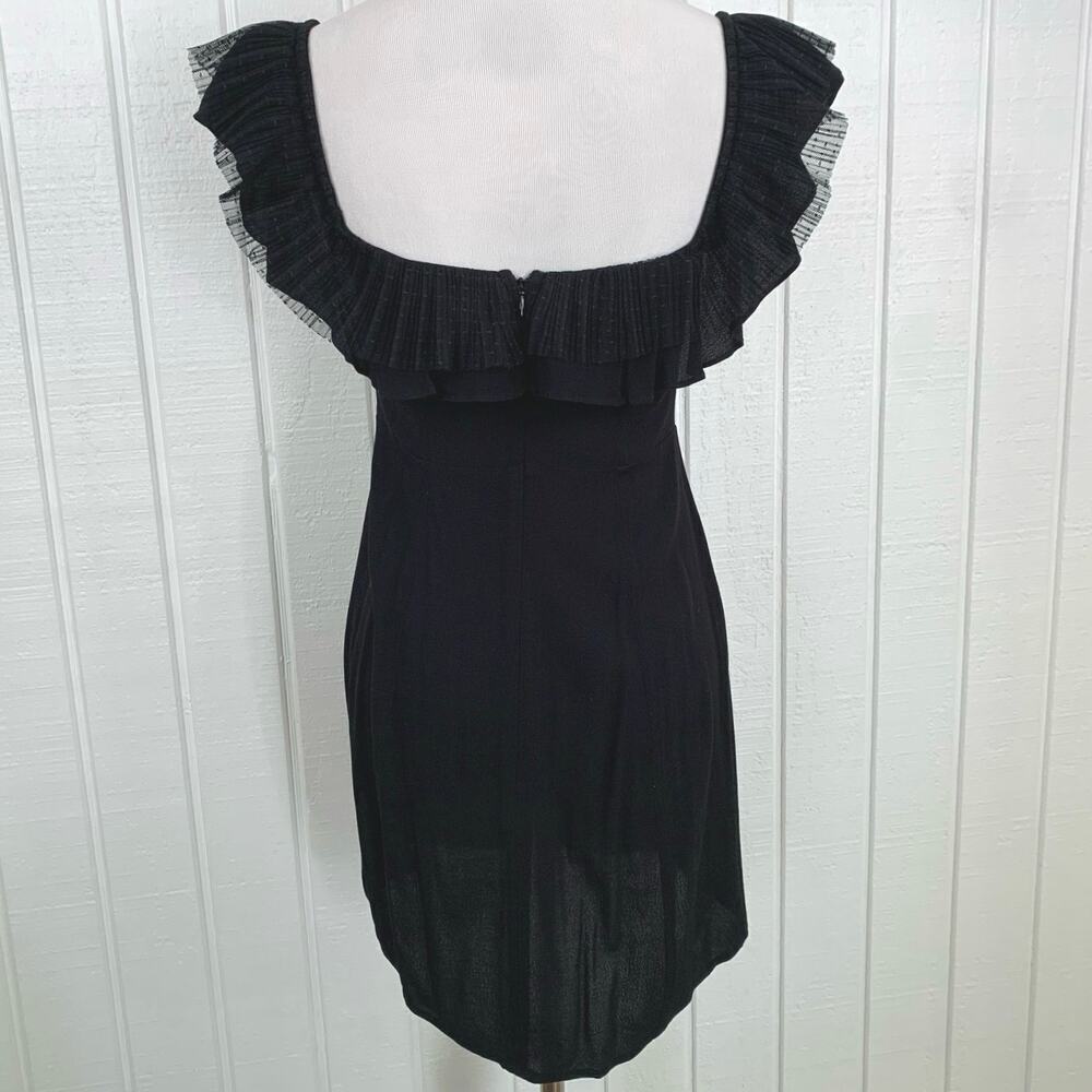 For Love & Lemons Off Shoulder Ruffle Mini Dress Black Cocktail Party Women S - Picture 6 of 10